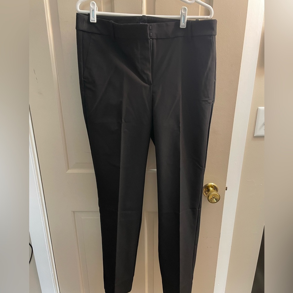 J. Crew Women's Elegant Black Straight Leg Trousers